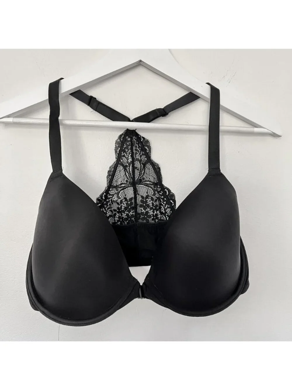 Wacoal Lace Impression Front Close Racerback T-Shirt Bra Sz 36DD EUC Comfortable - Picture 2 of 7